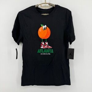 NEW 2018 Nike Jordan Atlanta Peach Graphic T-Shirt Mens Small Black CU2102-010